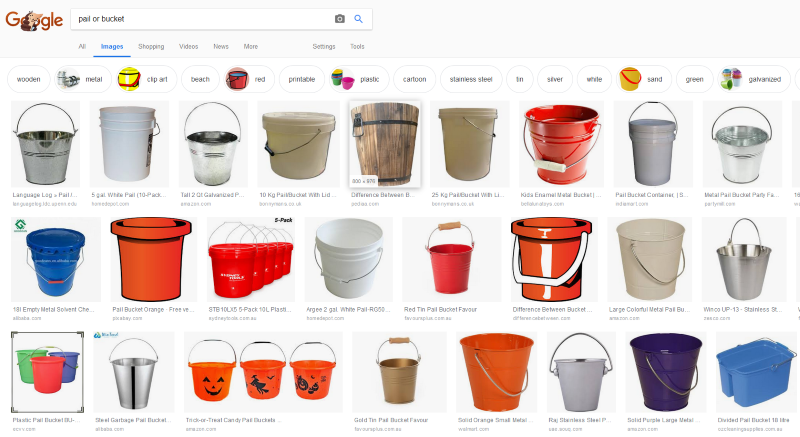 Google image search - pail or bucket